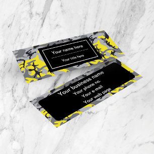 Yellow and Grey Camo, Camouflage, Military, Army Mini Business Card