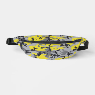 Yellow and Grey Camouflage, Military, Army Bum Bags