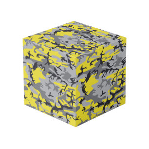 Yellow and Grey Camouflage, Military, Army Cube