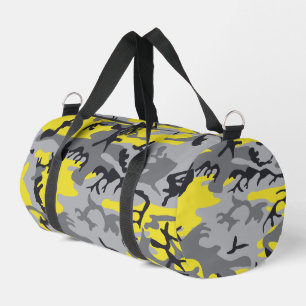 Yellow and Grey Camouflage, Military, Army Duffle Bag