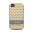 Yellow and Grey Chevron iPhone 4 / 4s Case-Mate Ca