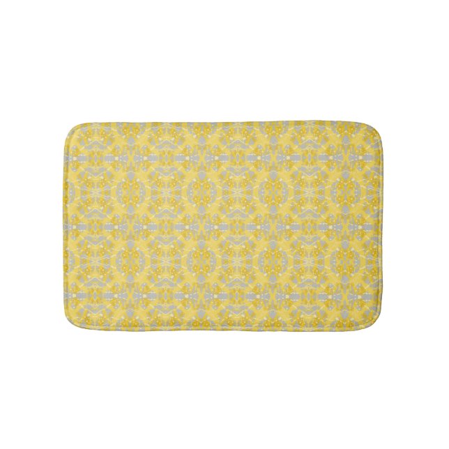 Yellow and Grey Colour Splash Bath Mat (Front)