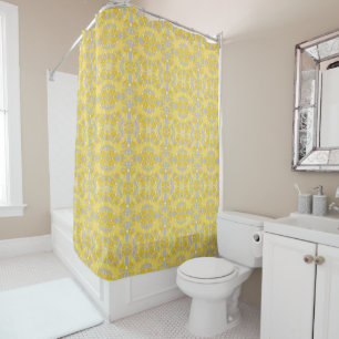 Yellow and Grey Colour Splash Shower Curtain