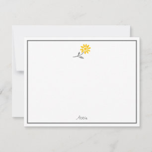 Yellow and Grey Daisy Card