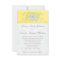 Yellow and Grey Damask Monogrammed Invitation