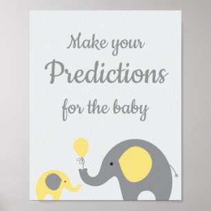 Yellow and Grey Elephant Predictions for Baby Sign