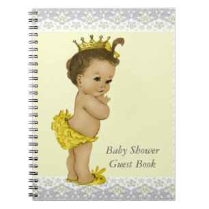 Yellow and Grey Ethnic Baby Shower Guest Book