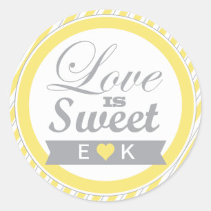 Yellow and Grey Favour Stickers