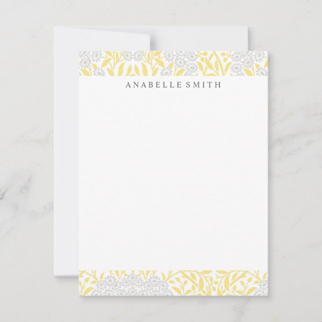 Yellow and Grey Floral Damask Pattern (Front)