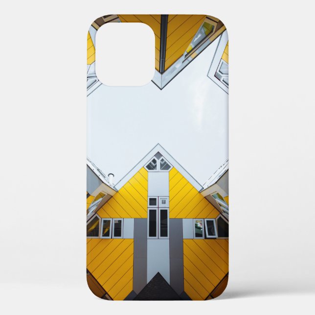 YELLOW AND GREY GEOMETRIC BUILDINGS Case-Mate iPhone CASE (Back)