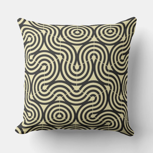 yellow and Grey Geometric Cushion (Front)
