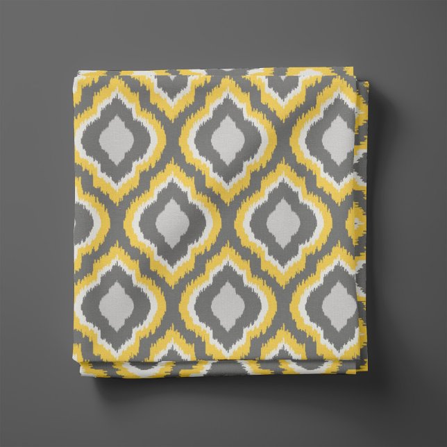 Yellow and Grey Ikat Moroccan Fabric (Creator Uploaded)