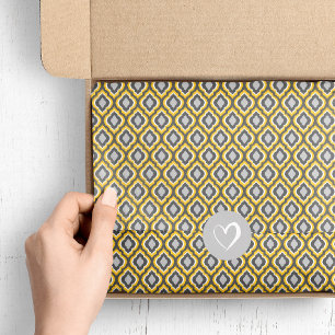 Yellow and Grey Ikat Moroccan Tissue Paper