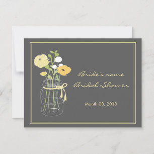 Yellow and Grey Mason Jar Bridal Shower Advice