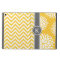 Yellow and Grey Monogram Chevron and Floral
