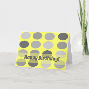 Yellow and Grey Polka Dots greeting card
