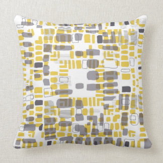 Yellow and grey spot pattern cushion