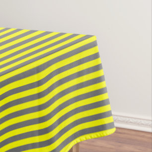 Yellow and Grey Stripe Tablecloth