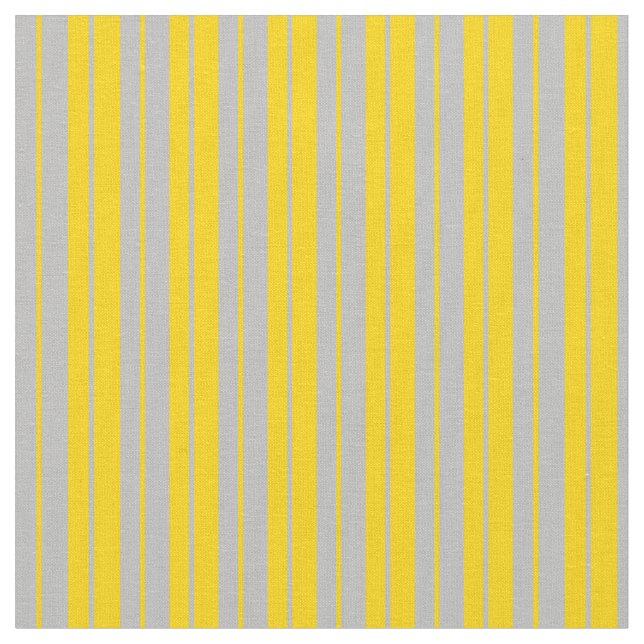 Yellow and Grey Stripes Pattern Fabric (Close Up)