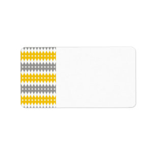 Yellow And Grey Tear Drop Pattern Label