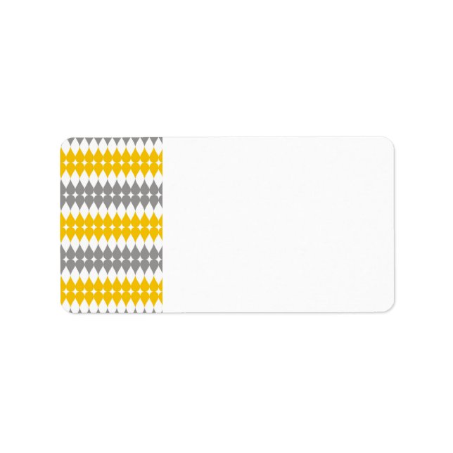 Yellow And Grey Tear Drop Pattern Label (Front)