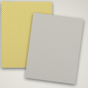 Yellow and Grey White Polka Dots Scrapbook Paper