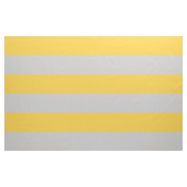 Yellow and Grey Wide Stripes Large Scale Fabric (Yard)