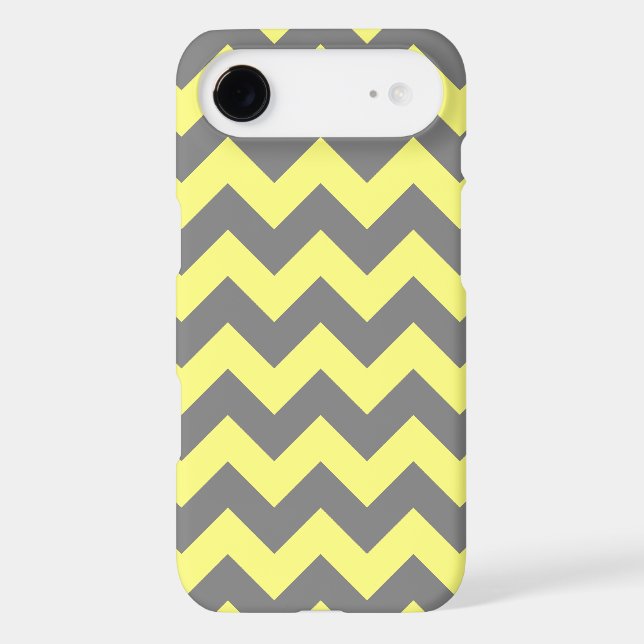 Yellow and Grey Zigzag Case-Mate iPhone Case (Back)