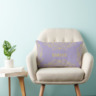 Yellow and Lavender Mandala Lumbar Pillow