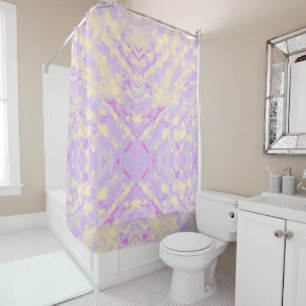 Yellow and Lavender Shower Curtain