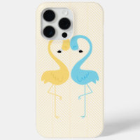 Yellow and Light Blue Flamingos