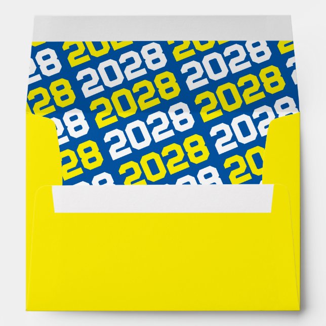 Yellow and Medium Blue Graduation Envelopes (Back (Bottom))