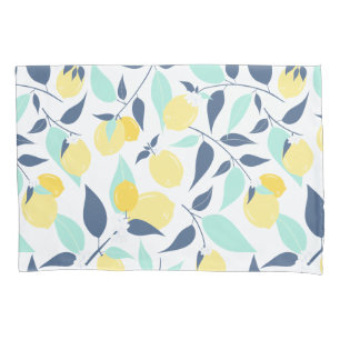 Yellow and Mint Lemons Pattern Pillowcase