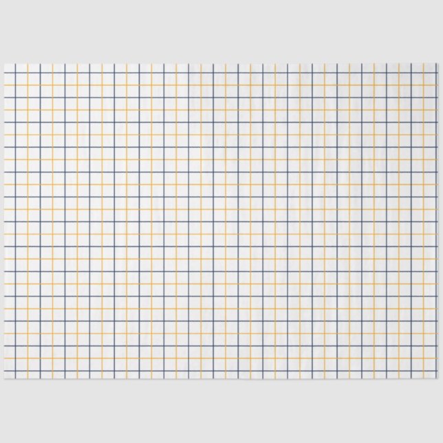 Yellow and Navy Striped Tissue Paper (Front)