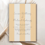 Yellow and Off-White Cabana Stripes Wedding Invitation<br><div class="desc">Celebrate your special day with this chic, modern yellow and off-white cabana stripes wedding invitation, designed for couples who love a blend of casual charm and timeless elegance. Featuring soft vertical stripes in a warm golden-yellow tone and minimalist modern typography, this invitation perfectly complements beach weddings, barn venues, or garden...</div>