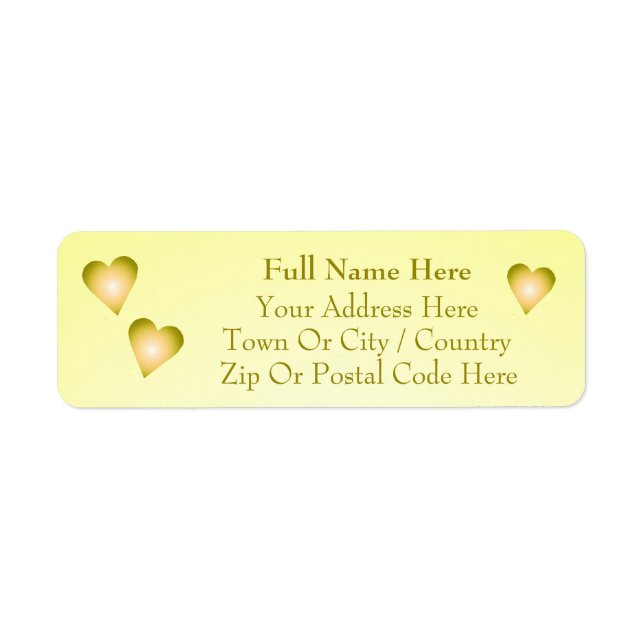 Yellow And Olive Green  Return Address Label (Front)