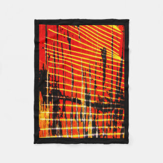 Yellow And Orange Abstract Organic Photomontage St Fleece Blanket