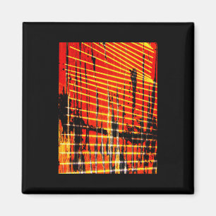Yellow And Orange Abstract Organic Photomontage St Magnet