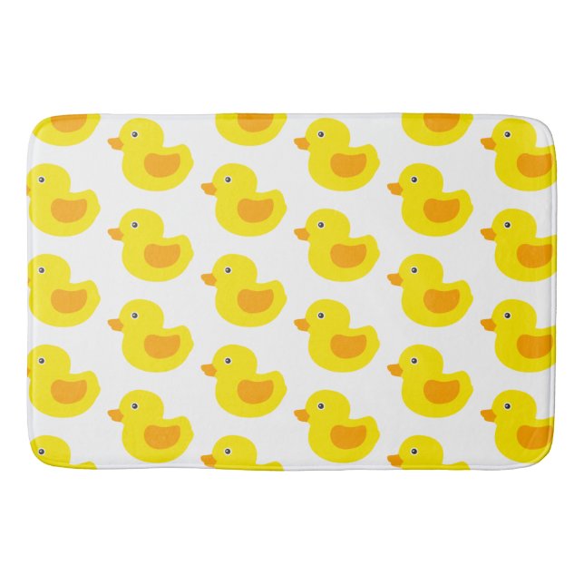 Yellow and Orange Baby Rubber Ducky for Kids Bath Mat (Front)