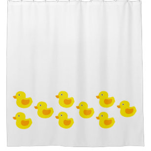 Yellow and Orange Baby Rubber Ducky for Kids Shower Curtain