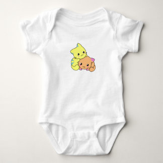 Yellow and Orange Cats Relaxing  Baby Bodysuit