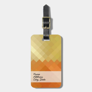 Yellow and Orange Chevron Seamless Pattern Luggage Tag