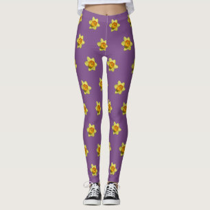 Yellow and Orange Daffodils Pattern Legging
