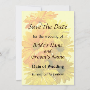 Yellow and Orange Daisies Save the Date