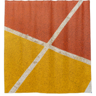 Yellow and orange flooring shower curtain