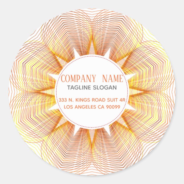 Yellow And Orange Flower Classic Round Sticker (Front)