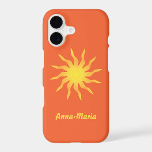 Yellow and Orange Funky Flaming Sun