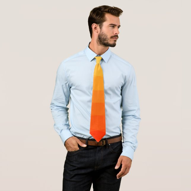 Yellow And Orange Gradient Polygonal Tie (In Situ)