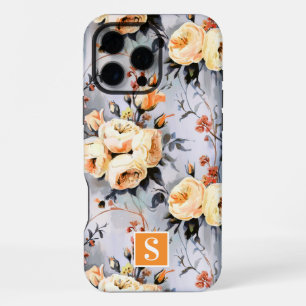 Yellow and Orange Monogram Floral iPhone 16 Pro Max Case