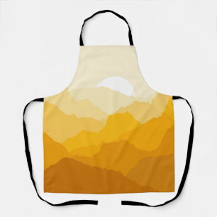 Yellow and orange mountain sunrise apron